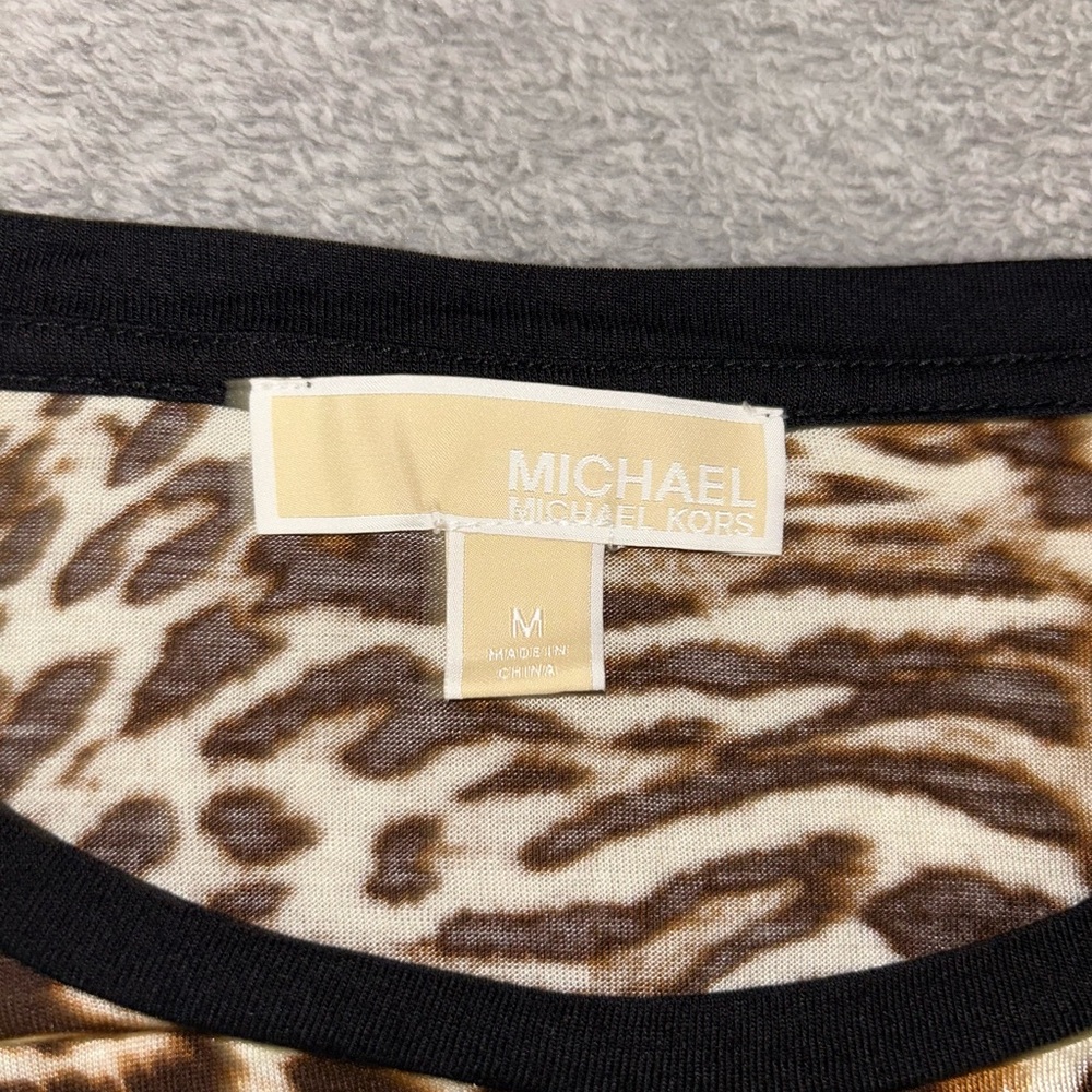 Michael Kors Leopard Print Long Sleeve Top - Picture 3 of 3